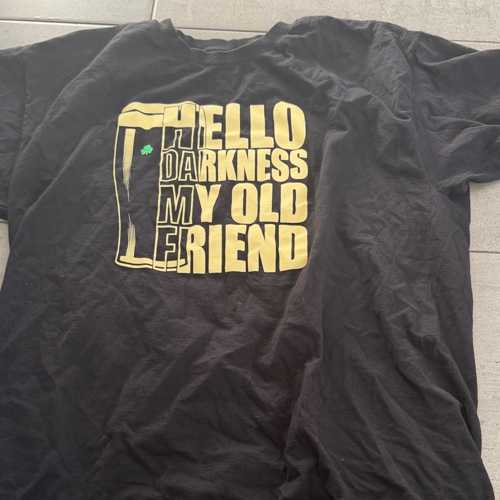 Hello darkness t shirt funny beer shirt size large